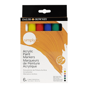 Daler Rowney – Marcadores de Pintura Acrílica Set 6 Colores