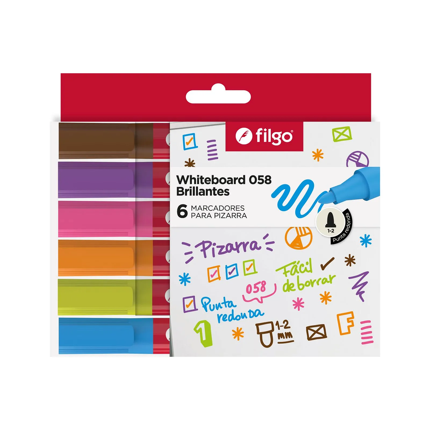 Filgo – Marcadores para Pizarra Brillantes 6 Colores