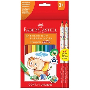 Faber-Castell – Lápices de Color Jumbo 12 Colores Escolares