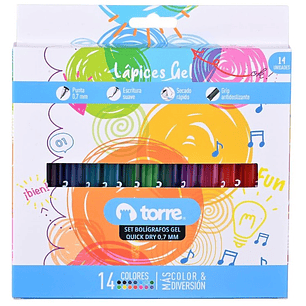 Torre – Set 14 Lapices Gel Quick Dry Secado Rápido