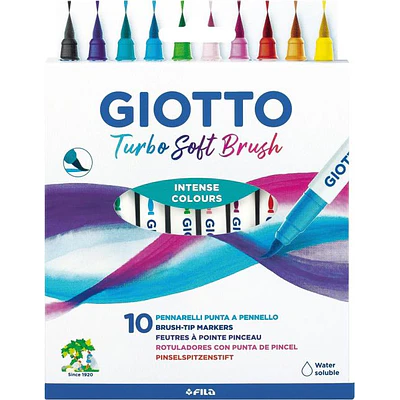 Giotto – Marcadores Turbo Soft Brush 10 Colores Punta Pincel