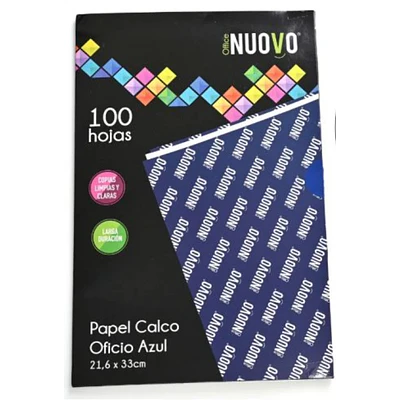 Nuovo – Papel Calco Tamaño Oficio Azul 100 Hojas 