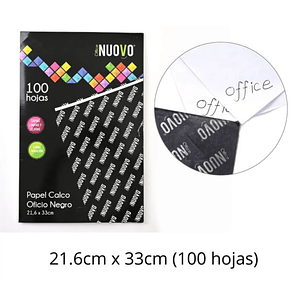 Nuovo – Papel Calco Tamaño Oficio Negro 100 Hojas