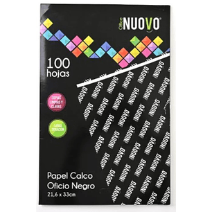 Nuovo – Papel Calco Tamaño Oficio Negro 100 Hojas