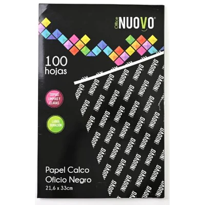 Nuovo – Papel Calco Tamaño Oficio Negro 100 Hojas