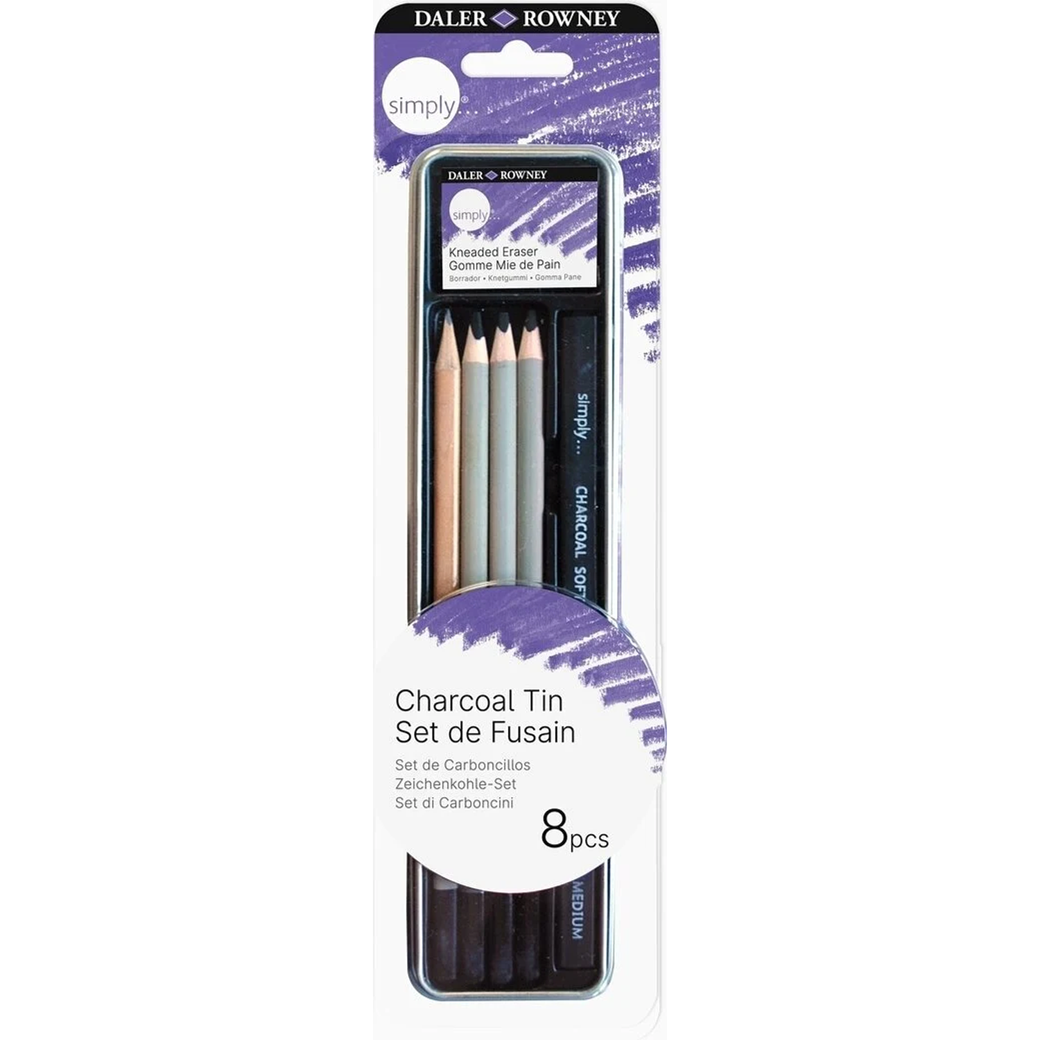 Daler Rowney  – Set Dibujo Carboncillo 8 Piezas con Estuche