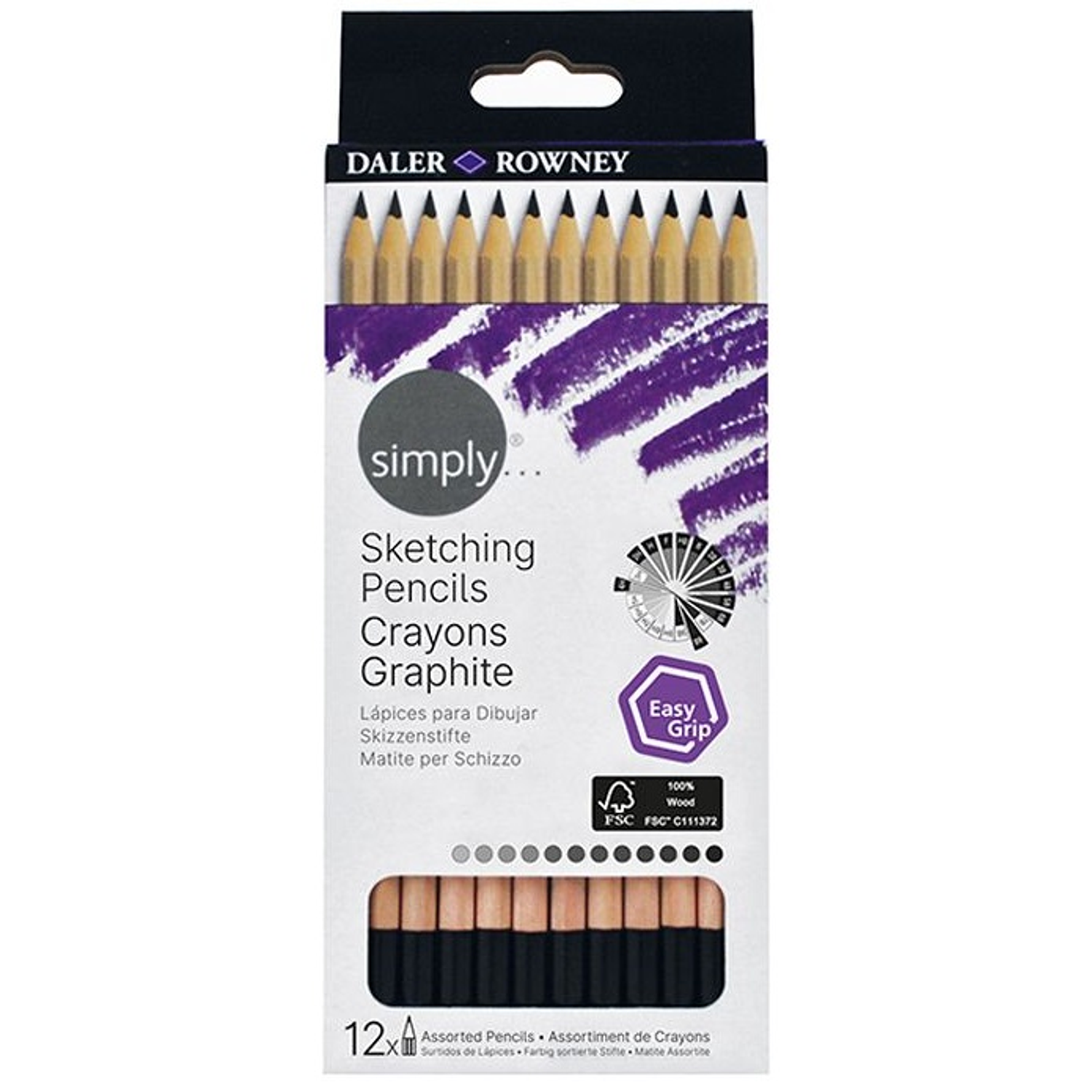 Daler Rowney – Set 12 Lápices de Grafito Sketching 4H a 8B 1