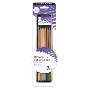 Daler Rowney – Set 8 Lápices de Dibujo con Estuche Metálico
