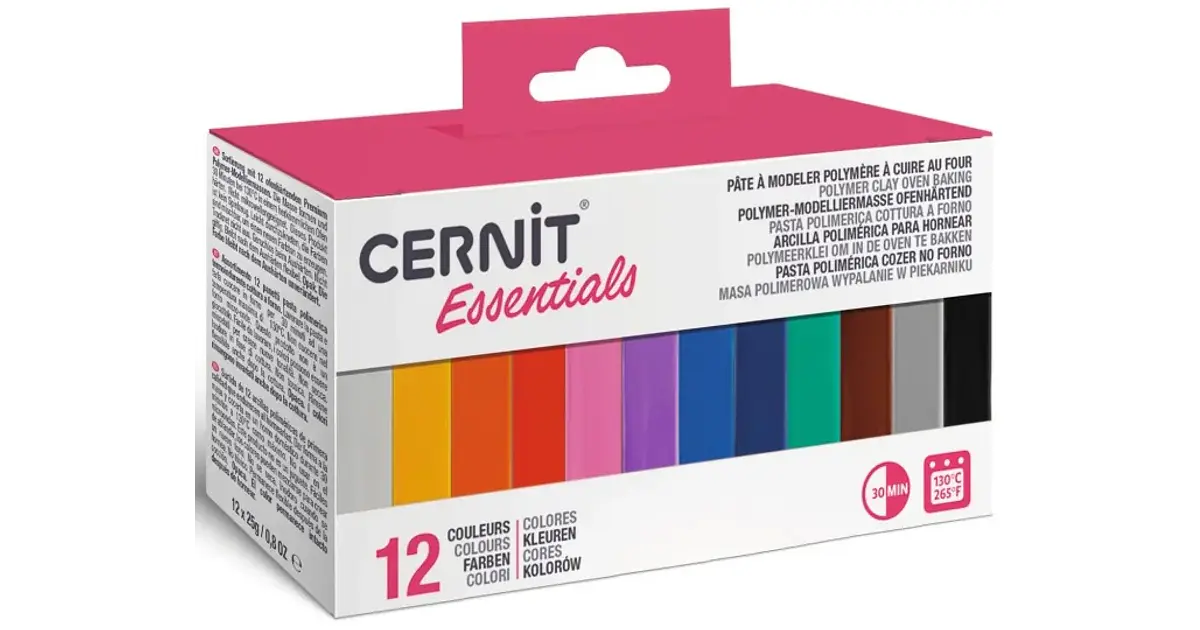 Cernit - Set 12 Arcillas Poliméricas 25g - Tonos Basicos