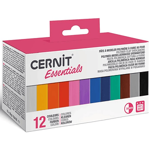 Cernit - Set 12 Arcillas Poliméricas 25g - Tonos Basicos
