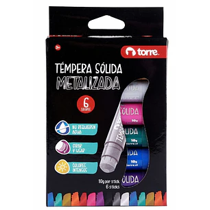 Torre – Témpera Sólida Metálica 6 Colores Brillantes 
