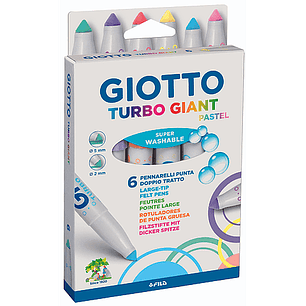 Giotto – Set 6 Plumones Colores Pasteles Punta Gruesa