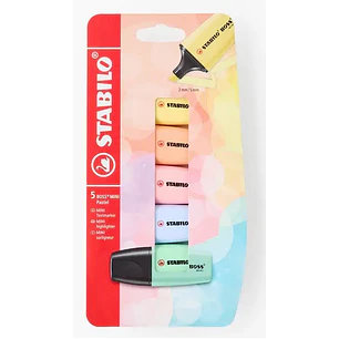 Stabilo – Destacadores 5 Colores Formato Compacto 