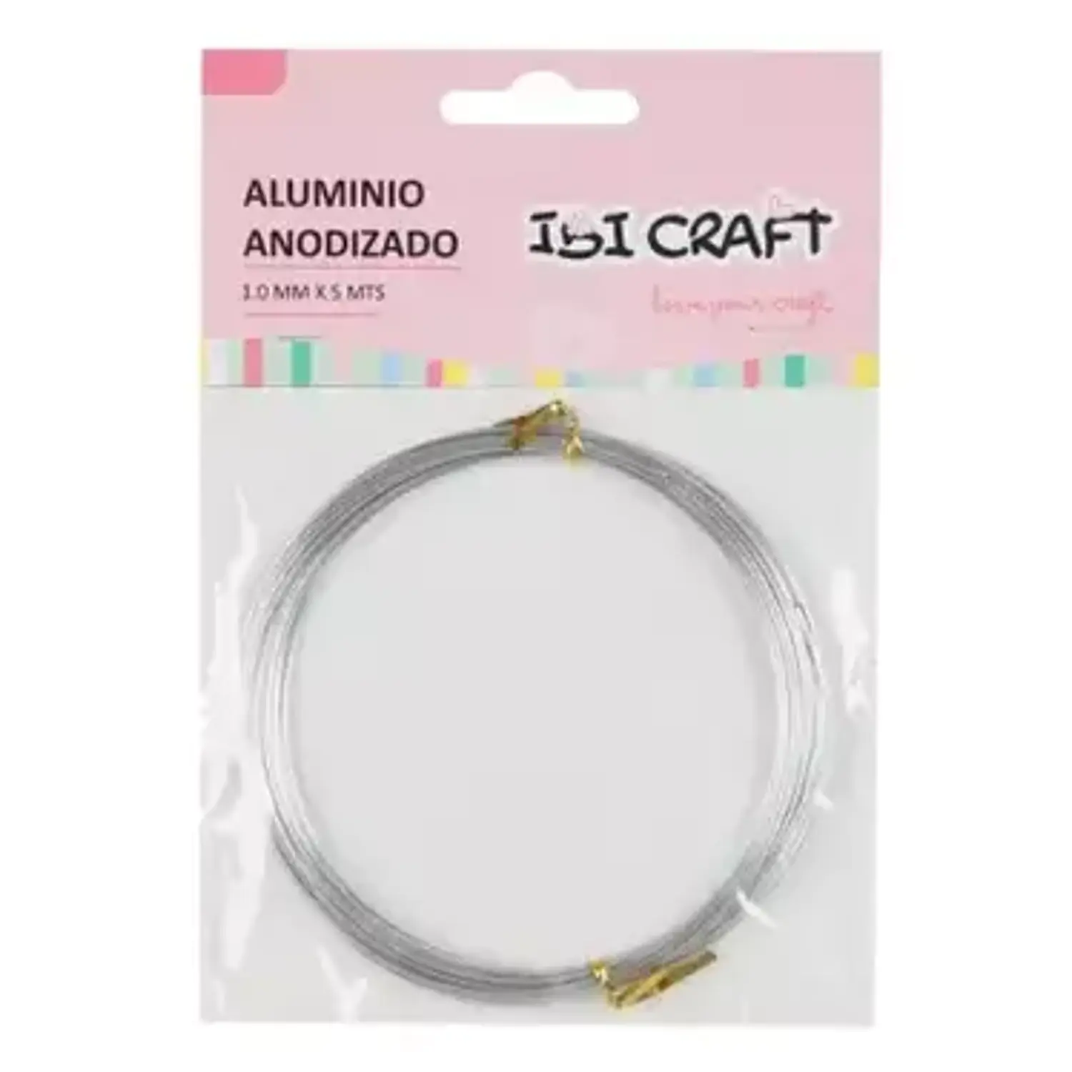 IbiCraft – Alambre de Aluminio Metalizado 1 mm x 5 m Plata Flexible