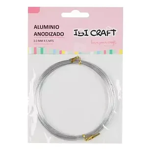 IbiCraft – Alambre de Aluminio Metalizado 1 mm x 5 m Plata Flexible