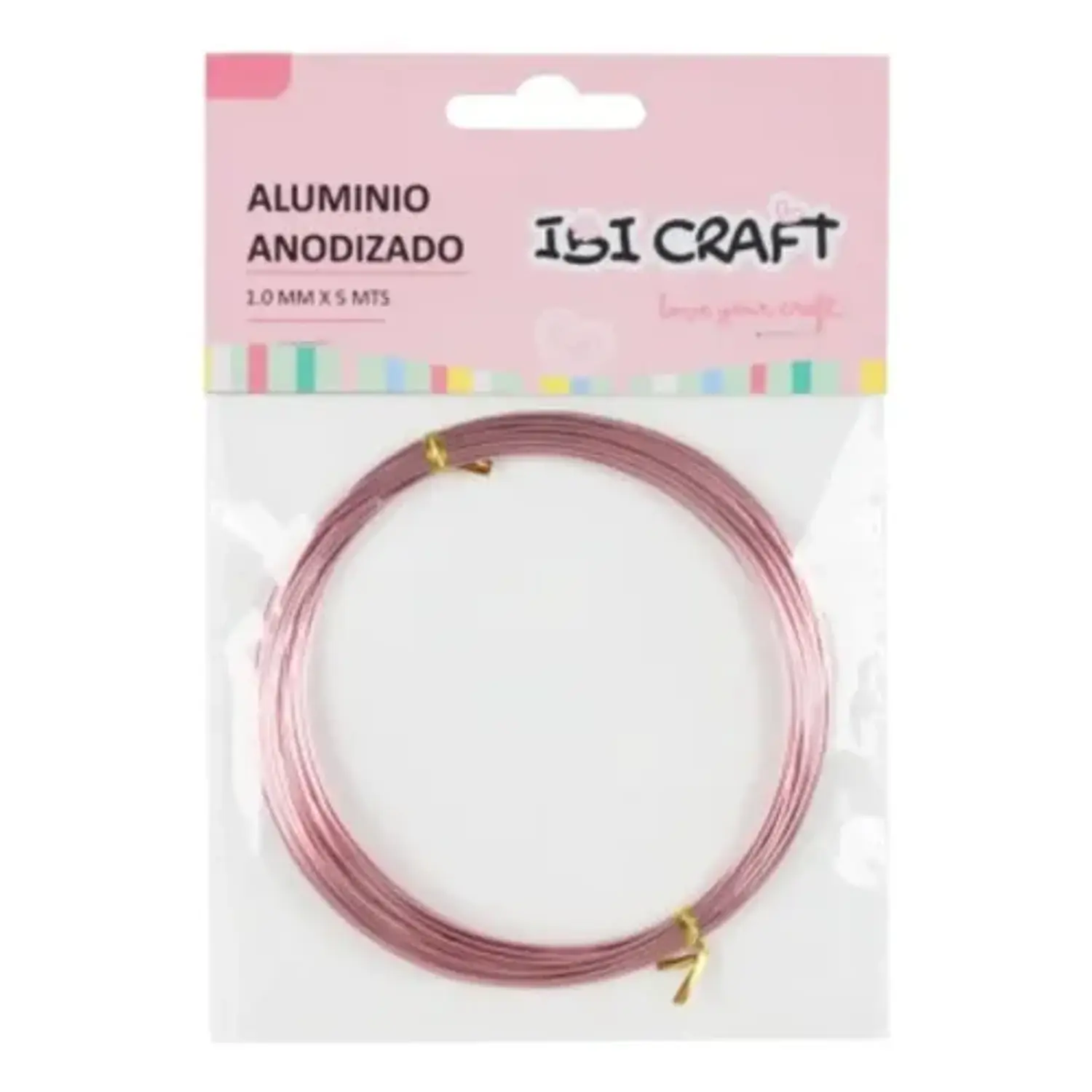IbiCraft – Alambre Anodizado 1 mm x 5 m Rosa Pastel Flexible