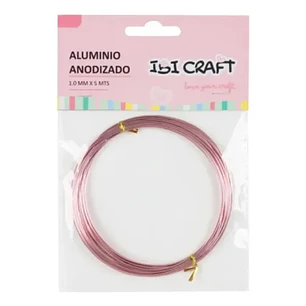 IbiCraft – Alambre Anodizado 1 mm x 5 m Rosa Pastel Flexible