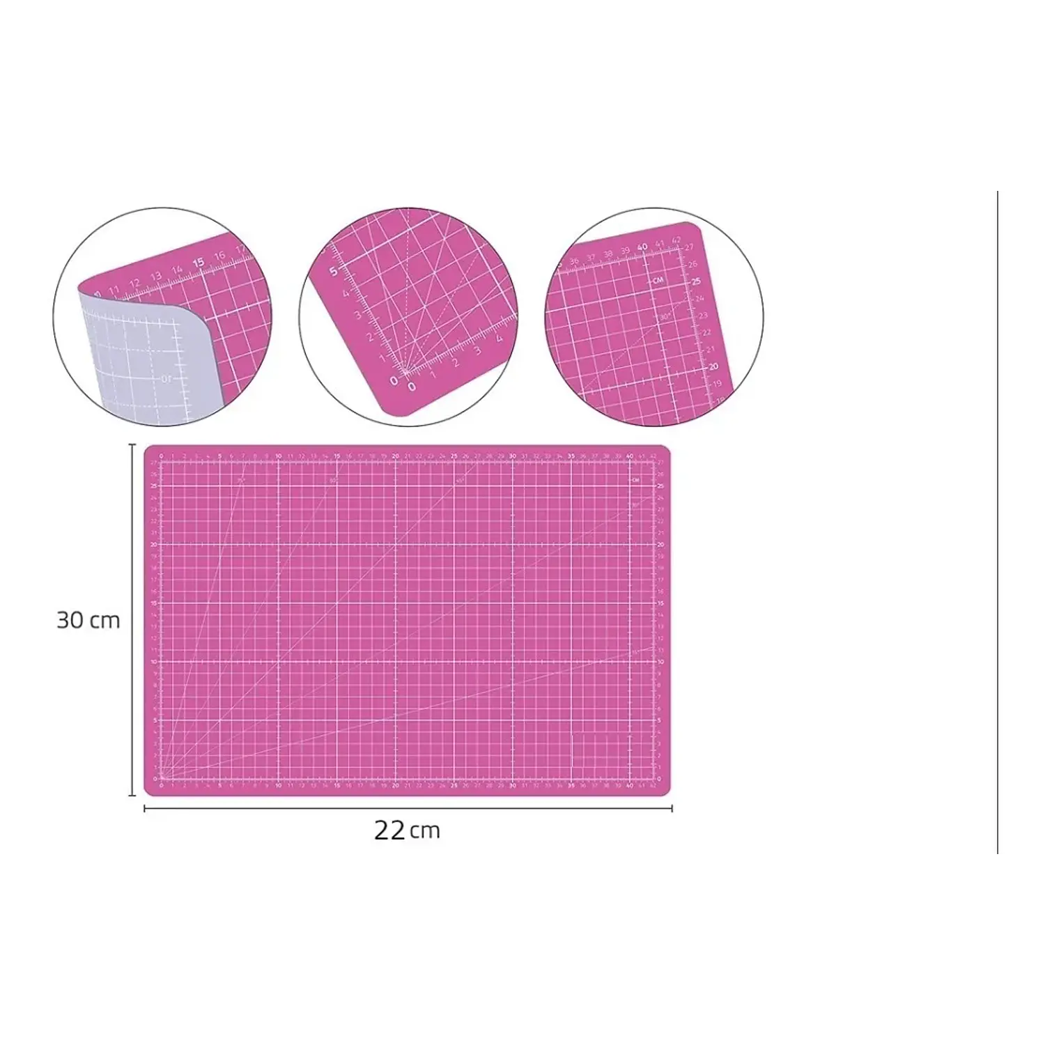 IbiCraft – Base Plancha de Corte A4 22x30 cm Rosada Autocicatrizante 3