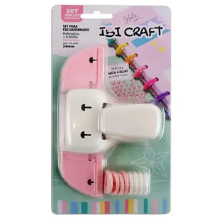 IbiCraft – Perforadora para Encuadernado con Discos + Set 8 Discos Inteligente