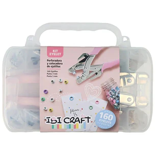 IbiCraft – Set Pinza Perforadora + 160 Ojalillos Kit Completo Manualidades