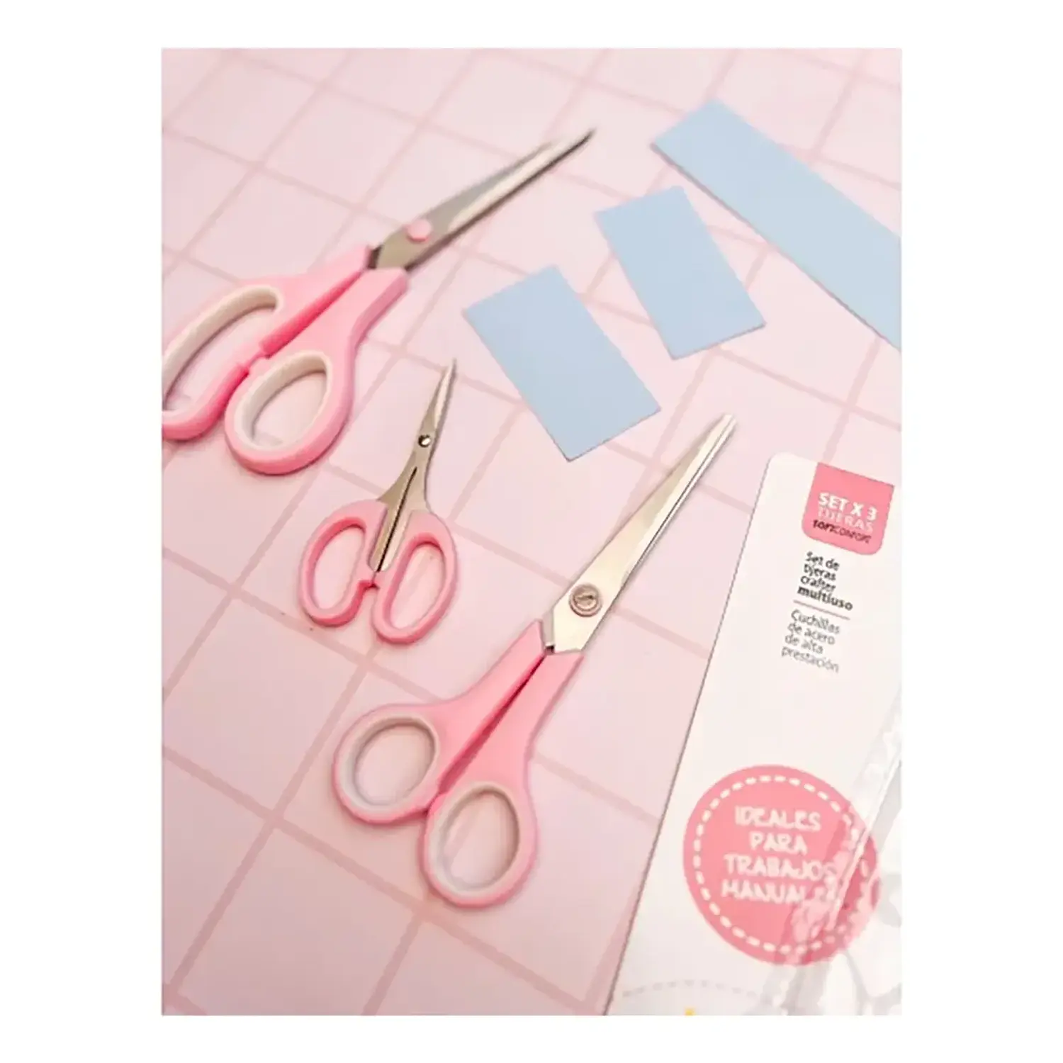 IbiCraft – Set 3 Tijeras Rosa Vintage Precisión Scrapbooking 2