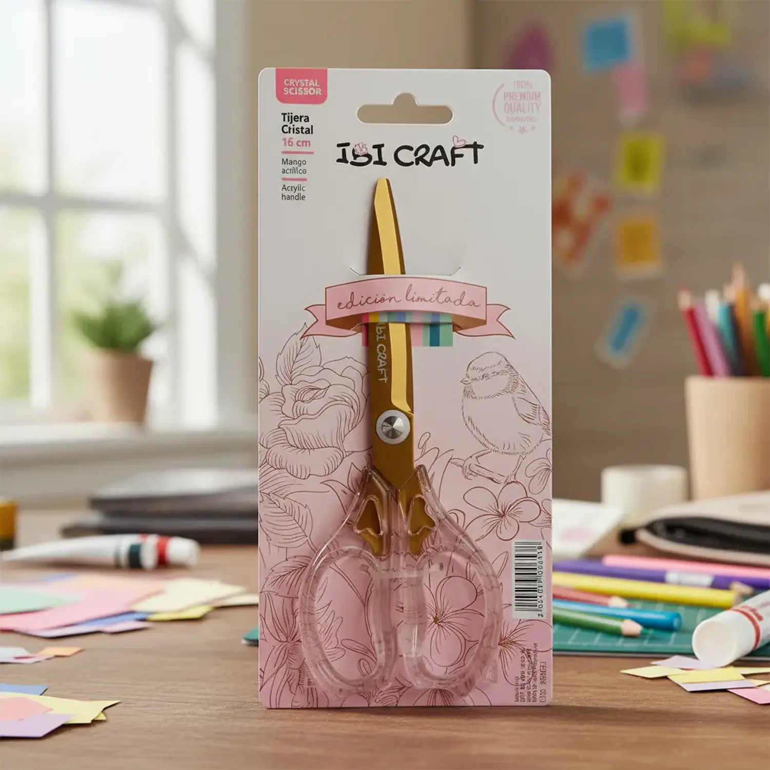 IbiCraft – Tijera de Precisión 16 cm Mango Cristal  2