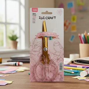 IbiCraft – Tijera de Precisión 16 cm Mango Cristal 