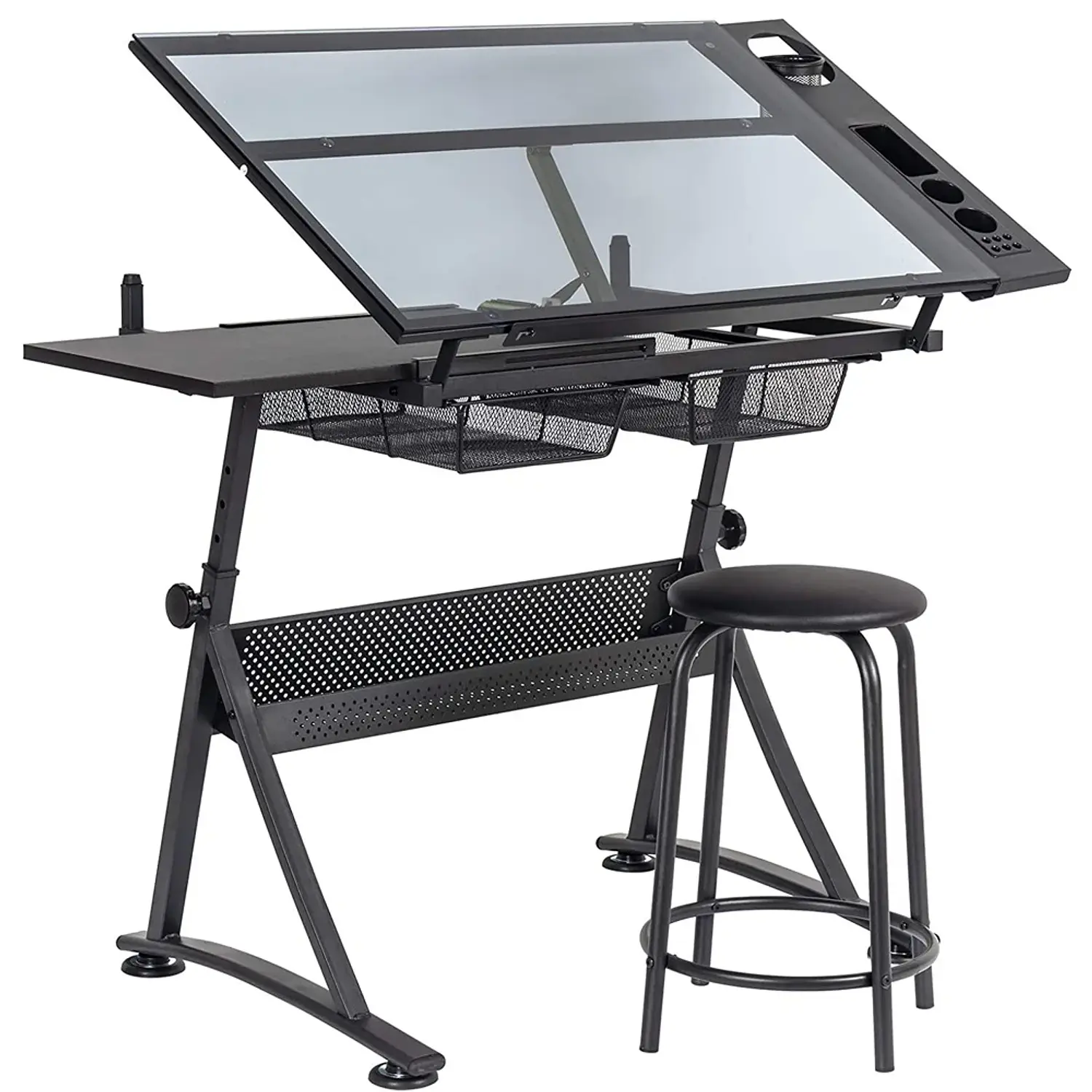 Renart – Mesa de Dibujo Profesional Tablero de Vidrio Ajustable Negra 1