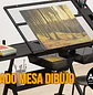 Renart – Mesa de Dibujo Profesional Tablero de Vidrio Ajustable Negra - Miniatura 5