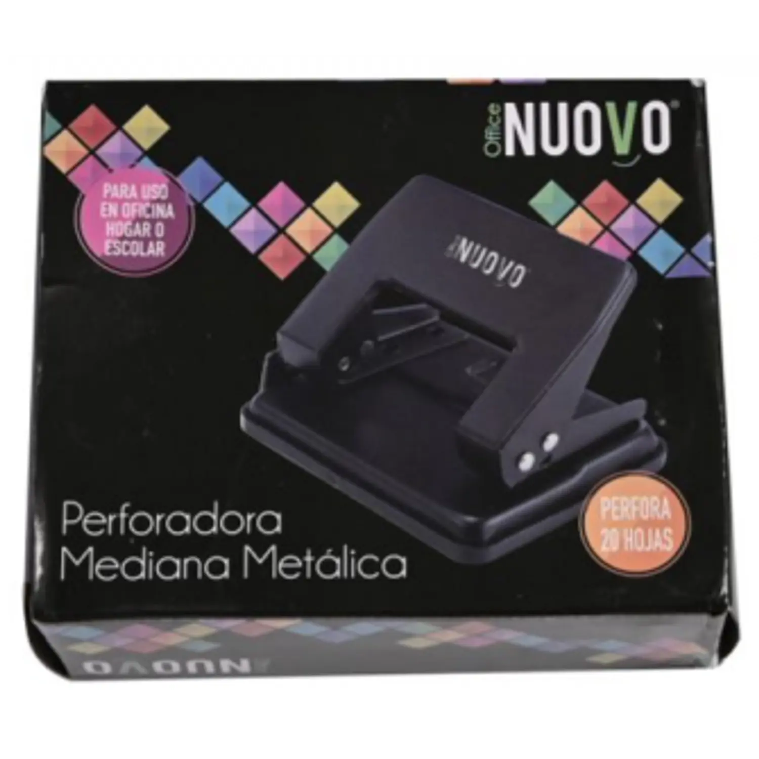 Nuovo – Perforadora Metálica 20 Hojas 11x6 cm Negra 1