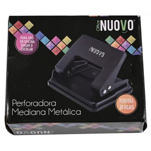 Nuovo – Perforadora Metálica 20 Hojas 11x6 cm Negra