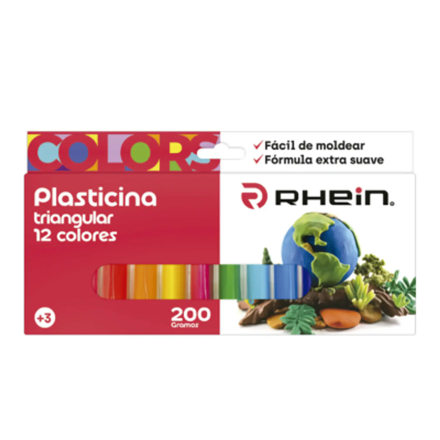 Rhein – Plasticina Triangular 12 Colores