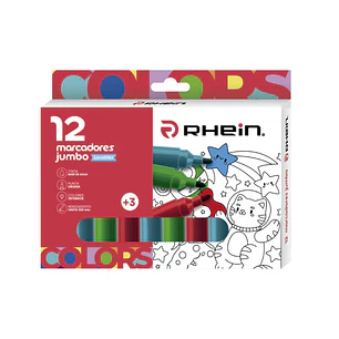 Rhein – Marcadores Escolar Jumbo 12 Colores