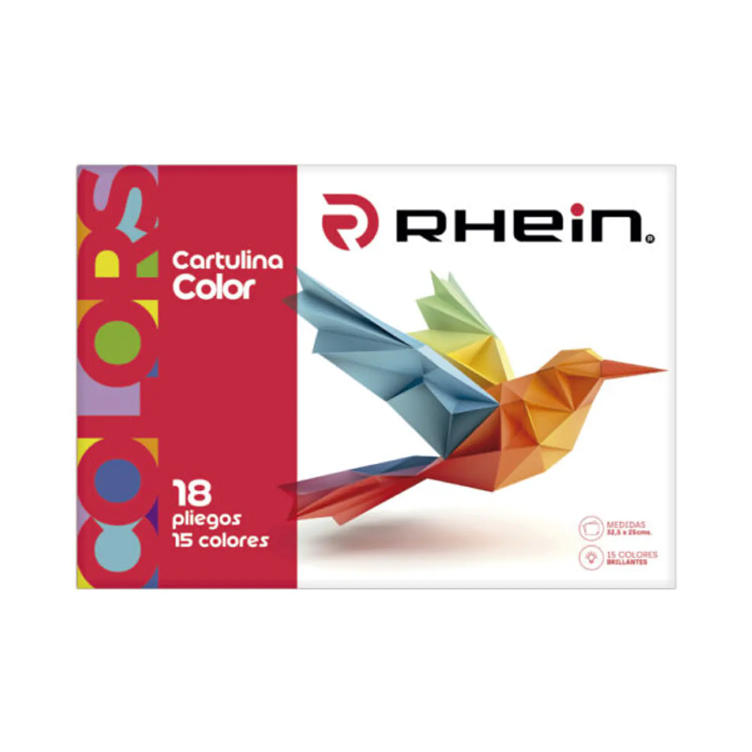 Rhein – Carpeta con Cartulina 15 Colores 18 Pliegos