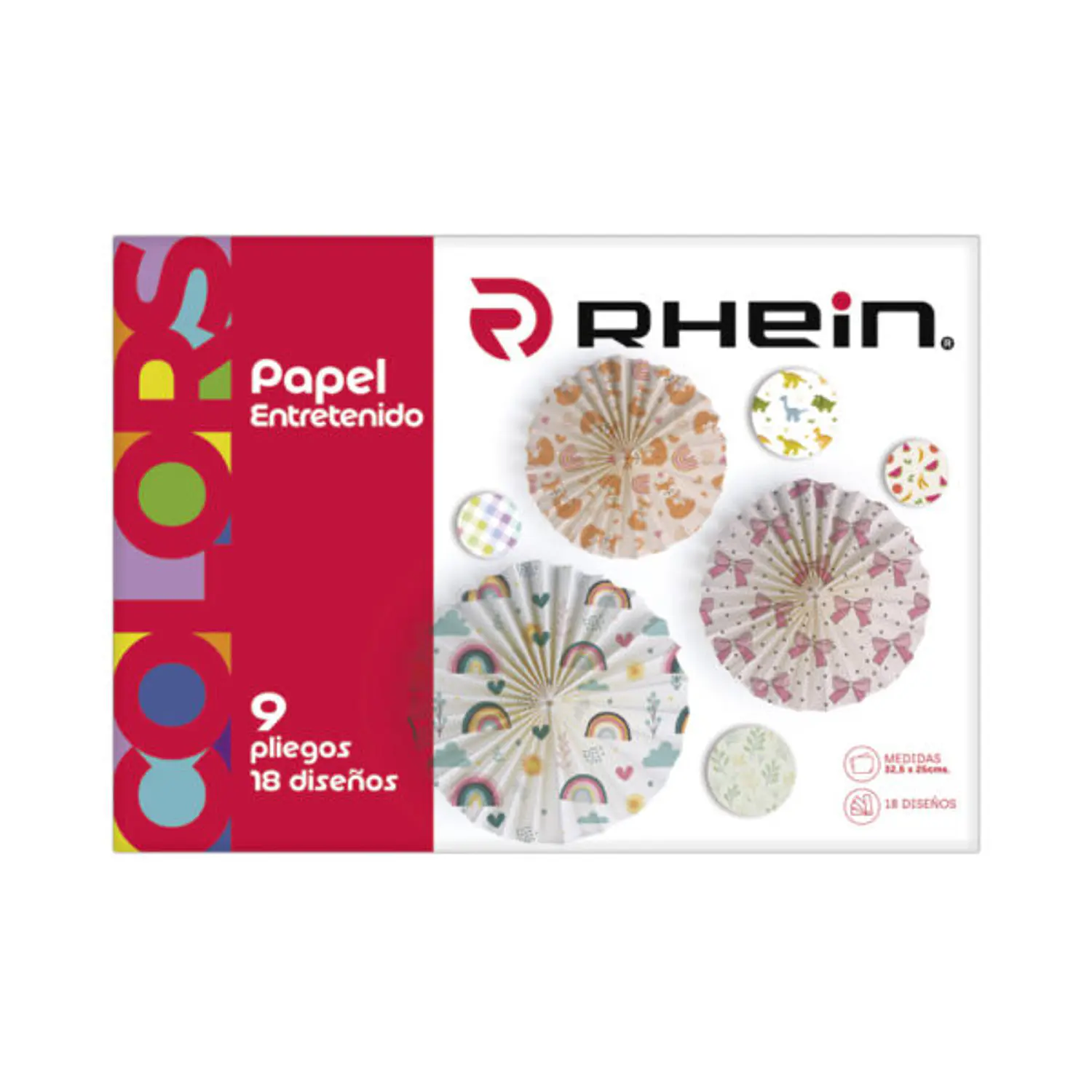 Rhein – Carpeta con Papel Entretenido 18 Diseños 9 Pliegos