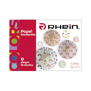 Rhein – Carpeta con Papel Entretenido 18 Diseños 9 Pliegos