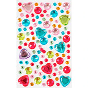 Barrilito – Piedras Plásticas Adhesivas Corazón y Círculo