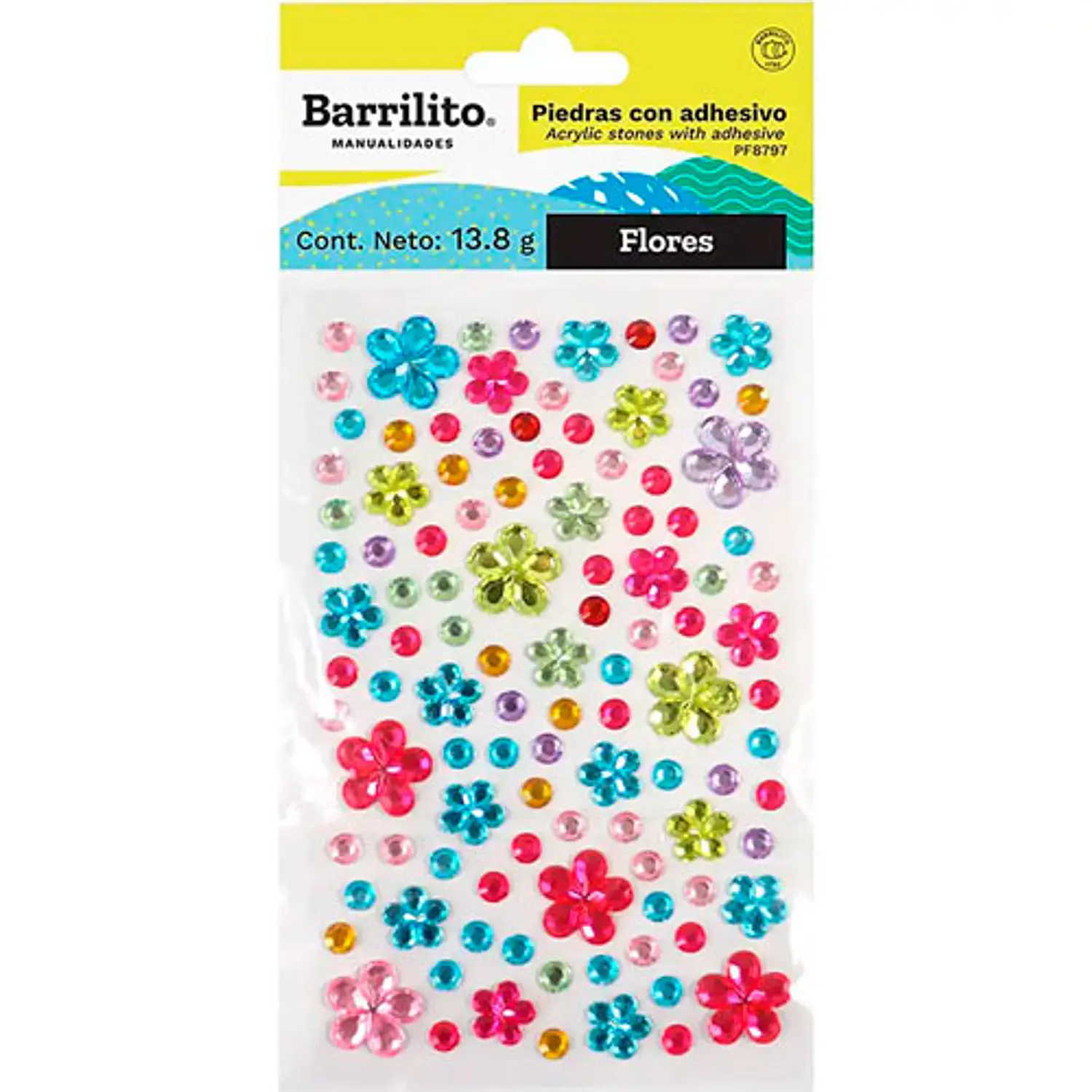 Barrilito – Piedras Plásticas Adhesivas Flor y Círculo 1