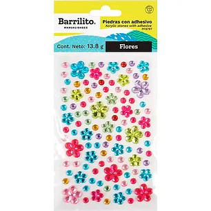Barrilito – Piedras Plásticas Adhesivas Flor y Círculo