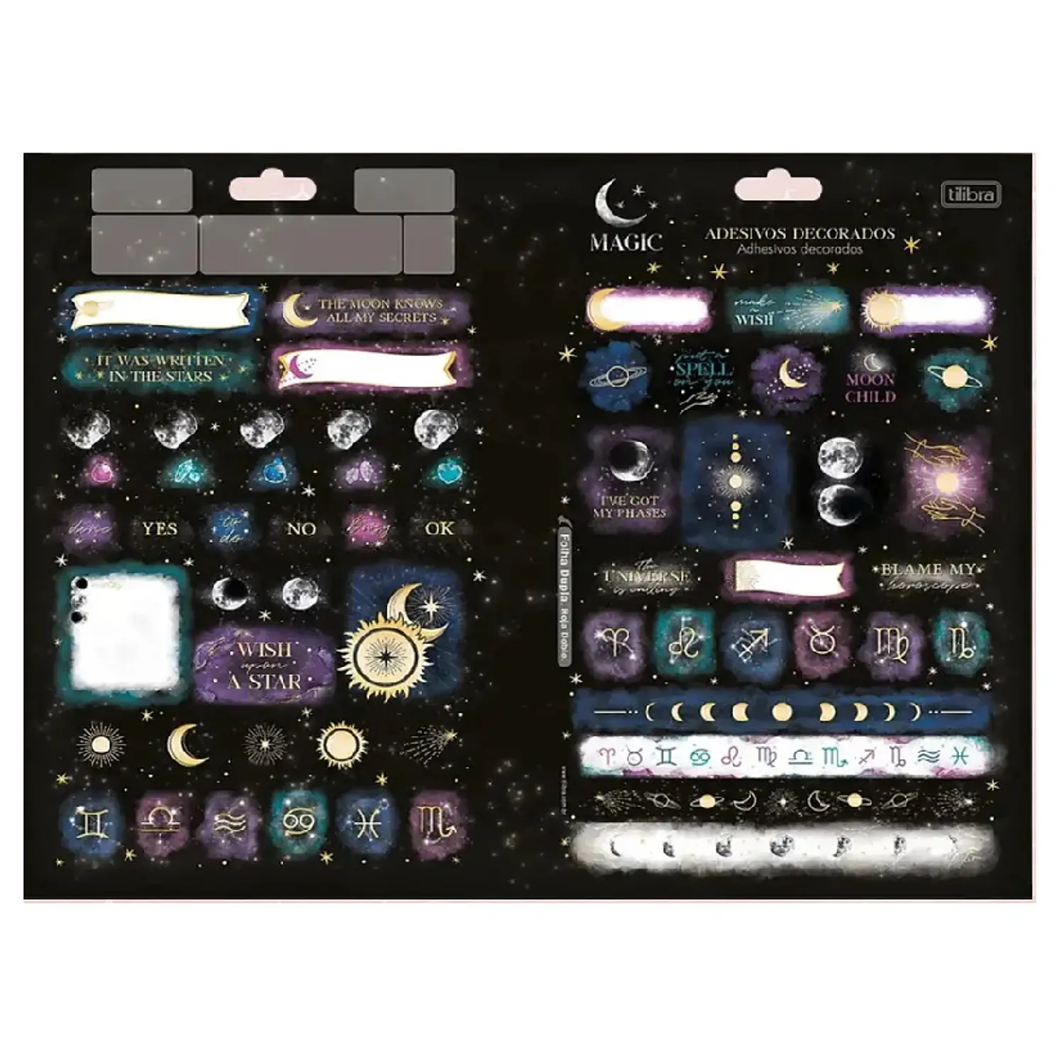 Tilibra – Stickers Duplo Magic Metálicos 1 Hoja