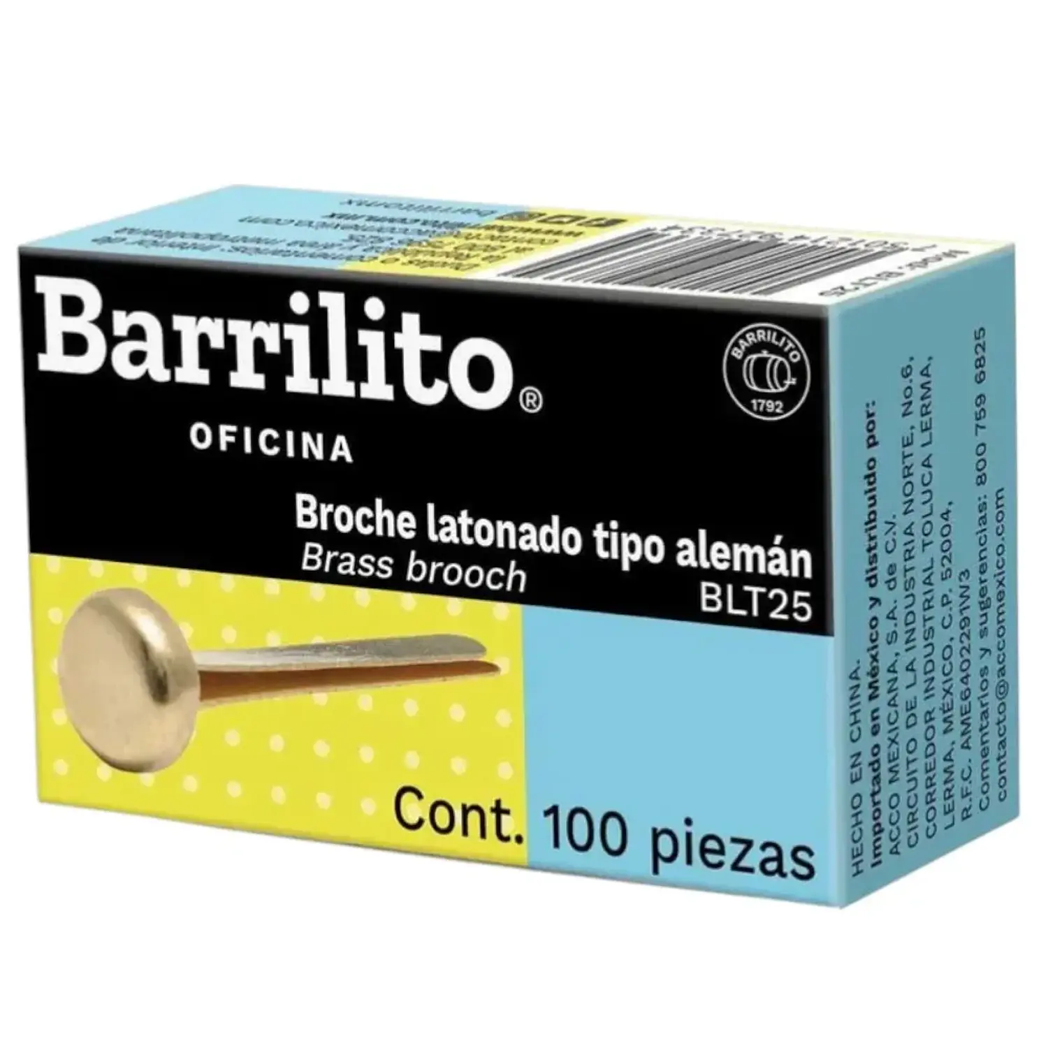 Barrilito – Clip Mariposa 25 mm 100 Unidades