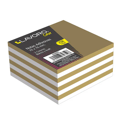 Lavoro - Nota Adhesiva 76x76 mm 258 Hojas Blanco y Kraft