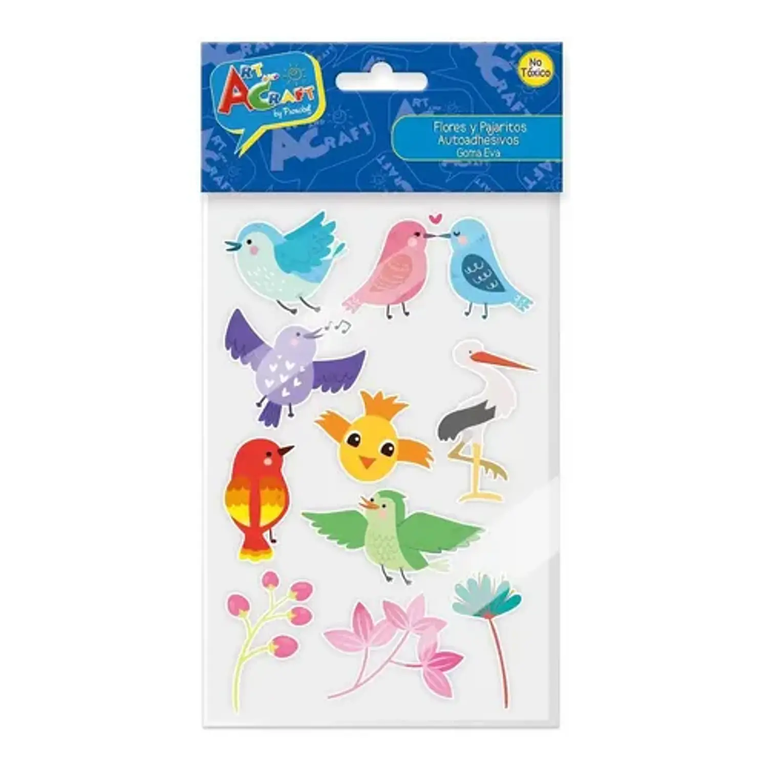 Art & Craft – Figuras Pajaritos y Flores Goma Eva 11 Piezas