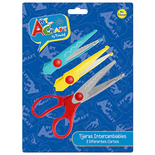 Art & Craf - Tijera Zig-Zag Intercambiable - 3 Diseños