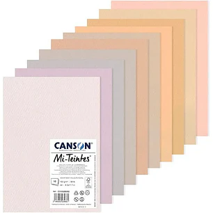 Canson – Mi-Teintes Pack 10 Hojas A4 160g Colores Pasteles