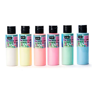 HIMI – Set 6 Pinturas Acrílicas Brilla en la Oscuridad 60 ml
