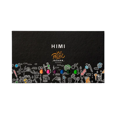 HIMI – Set 12 Pasteles al Óleo Colores Vibrantes Caja Magnética