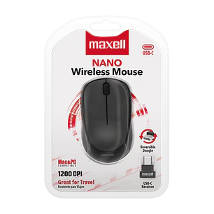 Maxxel - Mouse Inalámbrico USB-C Negro Recargable