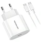 Tecnolab – Cargador de Pared 20W USB-C Rápido con Cable Tipo-C Blanco - Miniatura 2