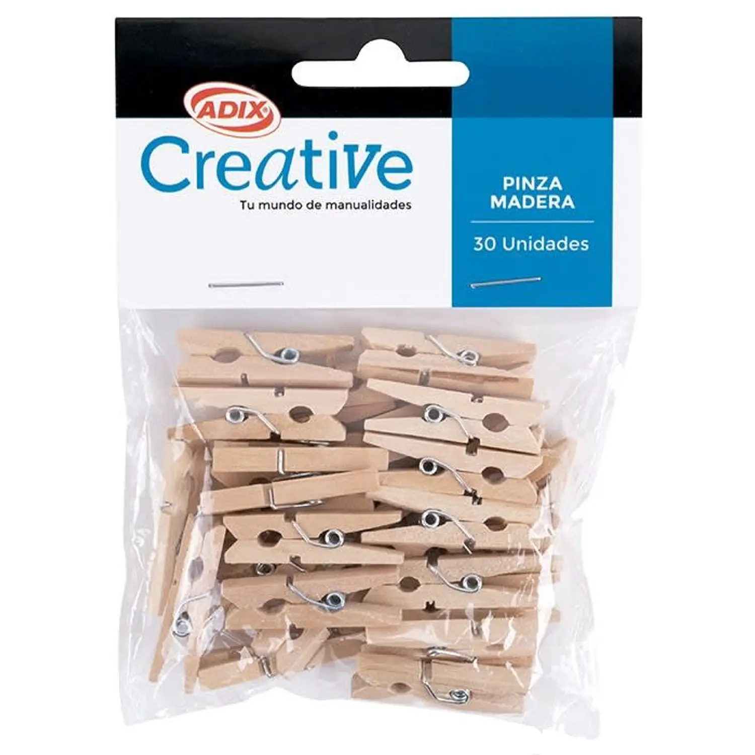 Adix  – Set Pinzas de Madera Decorativas 30 Unidades